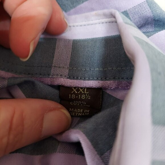 Tasso Elba Men's Purple SZ 2XL Plaid Long Sleeve Button-Down Shirt - Picture 6 of 6